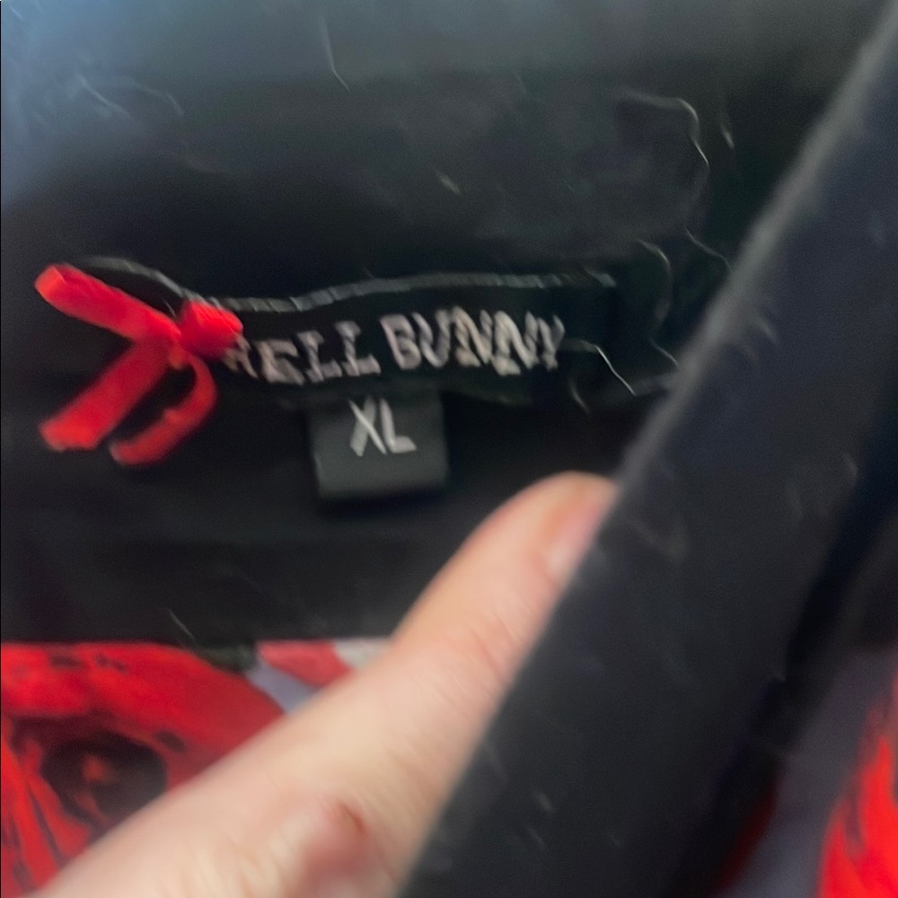 Hell Bunny Black and Red Mini Dress with A-Line Silhouette - Picture 2 of 6